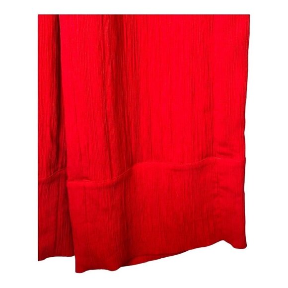 Palmer Harding Pants Women 2 Red Crinkled Fabric Elastic Waist Silence Wide Leg - Picture 7 of 11
